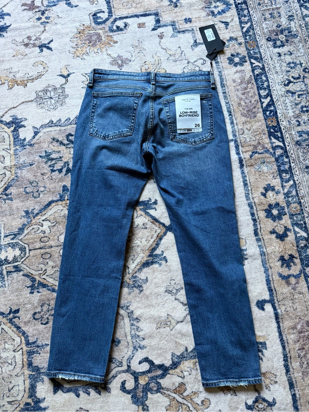 rag & bone Medium Blue Low-Rise Boyfriend Jeans - Picture 5 of 6